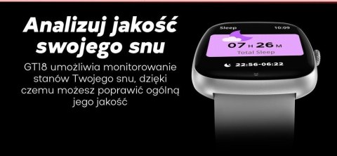 Smartwatch Damski GRAVITY GT18-7 Beżowy Pasek Silikonowy + Czarny Pasek Smartwatch Damski GRAVITY GT18-7 Beżowy Pasek Silikonowy + Czarny Pasek