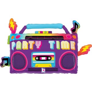 Balon foliowy Boombox, Fioletowy, 72 cm