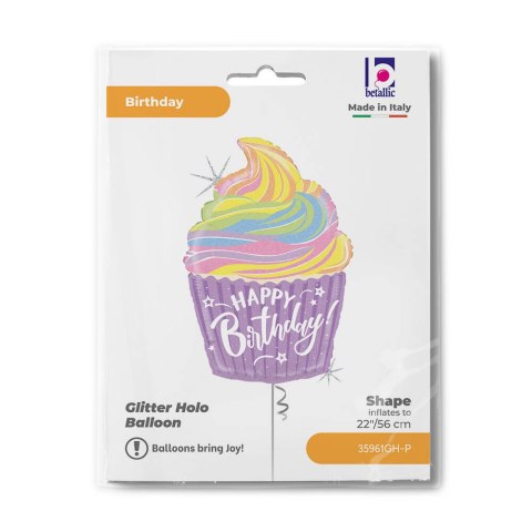 Balon urodzinowy Tort, Babeczka Happy Birthday 69 cm Balon urodzinowy Tort, Babeczka Happy Birthday 69 cm