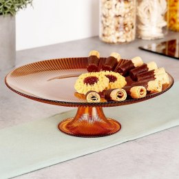 Szklana Patera na Tort Ciasto na Nóżce Szklana Stojak na Ciasto ORION 28 cm