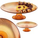 Szklana Patera na Tort Ciasto na Nóżce Szklana Stojak na Ciasto ORION 28 cm
