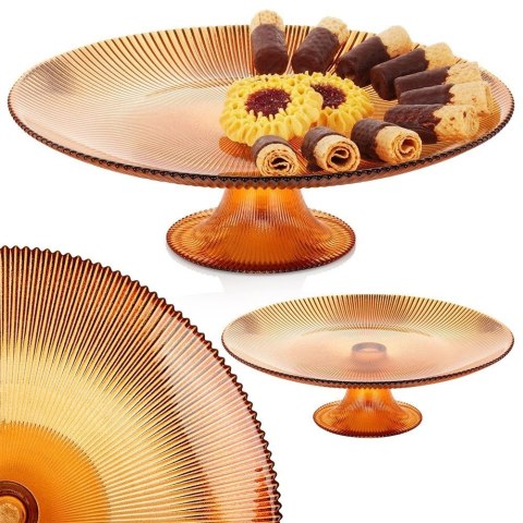 Szklana Patera na Tort Ciasto na Nóżce Szklana Stojak na Ciasto ORION 28 cm Szklana Patera na Tort Ciasto na Nóżce Szklana Stojak na Ciasto ORION 28 cm