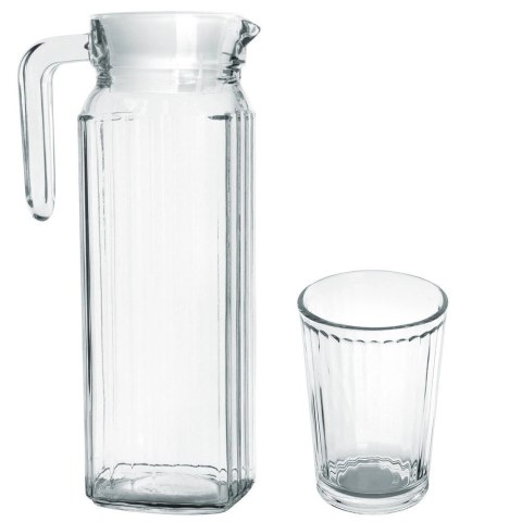 Szklanki i dzbanek szklany z pokrywką 1,1 l / 190 ml 5 el. Szklanki i dzbanek szklany z pokrywką 1,1 l / 190 ml 5 el.