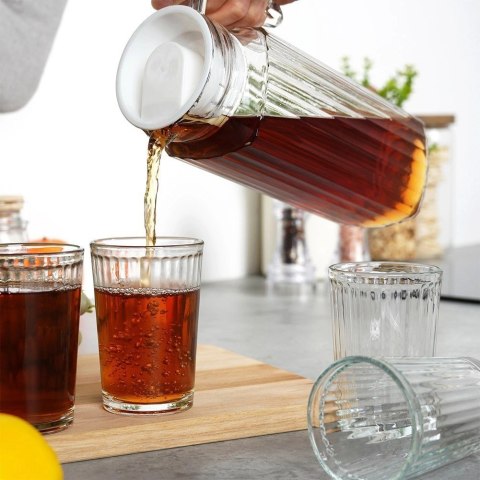 Szklanki i dzbanek szklany z pokrywką 1,1 l / 190 ml 5 el. Szklanki i dzbanek szklany z pokrywką 1,1 l / 190 ml 5 el.