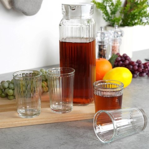 Szklanki i dzbanek szklany z pokrywką 1,1 l / 190 ml 5 el. Szklanki i dzbanek szklany z pokrywką 1,1 l / 190 ml 5 el.