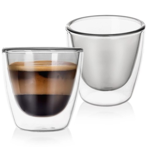Szklanki termiczne z podwójną ścianką do kawy espresso DOUBLE 90 ml 2 szt. Szklanki termiczne z podwójną ścianką do kawy espresso DOUBLE 90 ml 2 szt.