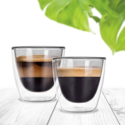 Szklanki termiczne z podwójną ścianką do kawy espresso DOUBLE 90 ml 2 szt. Szklanki termiczne z podwójną ścianką do kawy espresso DOUBLE 90 ml 2 szt.
