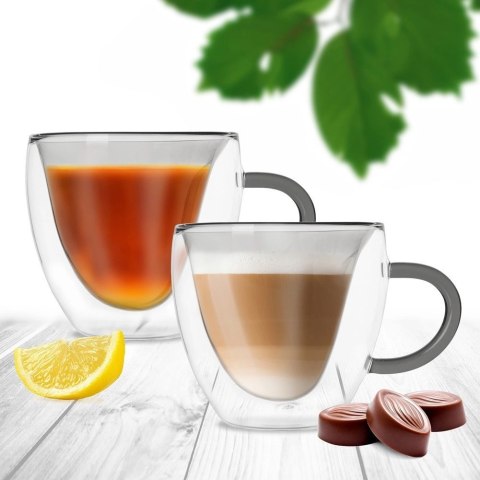 Szklanki termiczne z podwójną ścianką do kawy i herbaty DOUBLE 280 ml 2 szt. Szklanki termiczne z podwójną ścianką do kawy i herbaty DOUBLE 280 ml 2 szt.