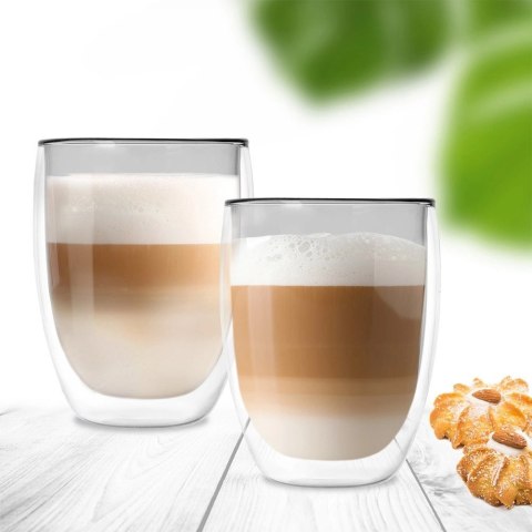 Szklanki termiczne z podwójną ścianką do kawy latte DOUBLE 370 ml 2 szt. Szklanki termiczne z podwójną ścianką do kawy latte DOUBLE 370 ml 2 szt.