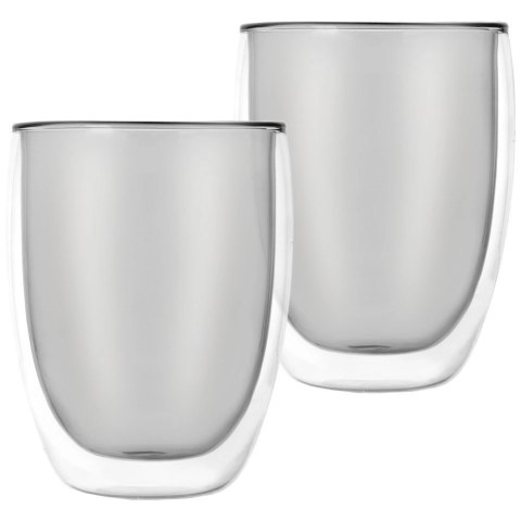 Szklanki termiczne z podwójną ścianką do kawy latte DOUBLE 370 ml 2 szt. Szklanki termiczne z podwójną ścianką do kawy latte DOUBLE 370 ml 2 szt.