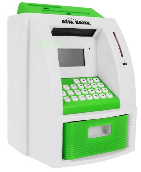 Bankomat skarbonka dla dzieci 3+ zielony Interaktywne funkcje + Karta bankomatowa Bankomat skarbonka dla dzieci 3+ zielony Interaktywne funkcje + Karta bankomatowa