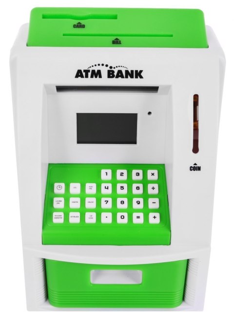 Bankomat skarbonka dla dzieci 3+ zielony Interaktywne funkcje + Karta bankomatowa Bankomat skarbonka dla dzieci 3+ zielony Interaktywne funkcje + Karta bankomatowa