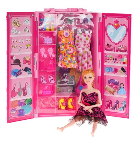 Lalka z Garderobą dla dzieci 3+ Ruchome elementy + 2 Sukienki + 5 Torebek + 4 pary Butów + 3 Wieszaki Lalka z Garderobą dla dzieci 3+ Ruchome elementy + 2 Sukienki + 5 Torebek + 4 pary Butów + 3 Wieszaki