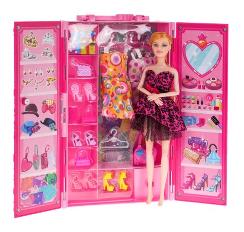 Lalka z Garderobą dla dzieci 3+ Ruchome elementy + 2 Sukienki + 5 Torebek + 4 pary Butów + 3 Wieszaki Lalka z Garderobą dla dzieci 3+ Ruchome elementy + 2 Sukienki + 5 Torebek + 4 pary Butów + 3 Wieszaki