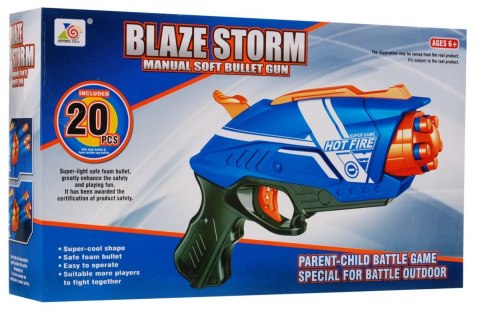 Manualny Pistolet dla dzieci 6+ Blaze Storm Mechanizm sprężynowy + 20 długich Pocisków z pianki Manualny Pistolet dla dzieci 6+ Blaze Storm Mechanizm sprężynowy + 20 długich Pocisków z pianki
