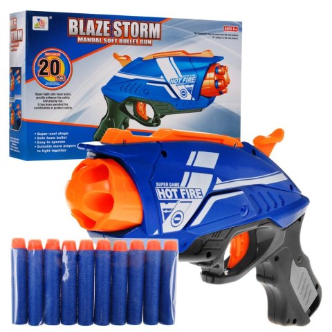 Manualny Pistolet dla dzieci 6+ Blaze Storm Mechanizm sprężynowy + 20 długich Pocisków z pianki Manualny Pistolet dla dzieci 6+ Blaze Storm Mechanizm sprężynowy + 20 długich Pocisków z pianki