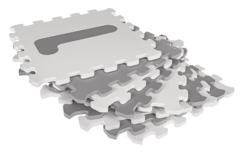 Mata biało-szara z 9 Puzzli dla dzieci 10m+ Wyjmowane cyfry litery + Pianka EVA + Powłoka antybakteryjna Ag+ Mata biało-szara z 9 Puzzli dla dzieci 10m+ Wyjmowane cyfry litery + Pianka EVA + Powłoka antybakteryjna Ag+