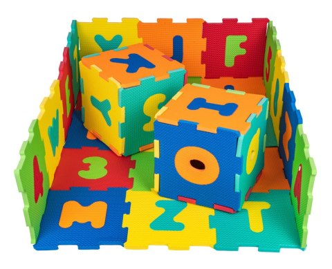Mata podłogowa z 36 Puzzli dla dzieci 10m+ Wyjmowane cyfry litery + Pianka EVA + Jaskrawe kolory Mata podłogowa z 36 Puzzli dla dzieci 10m+ Wyjmowane cyfry litery + Pianka EVA + Jaskrawe kolory