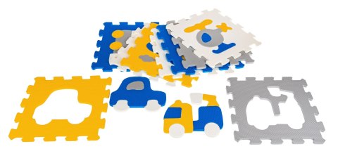 Mata z 9 Puzzli Pojazdy dla dzieci 10m+ Pianka EVA + Układanka pojazdy maszyny + Składanie figur 3D Mata z 9 Puzzli Pojazdy dla dzieci 10m+ Pianka EVA + Układanka pojazdy maszyny + Składanie figur 3D