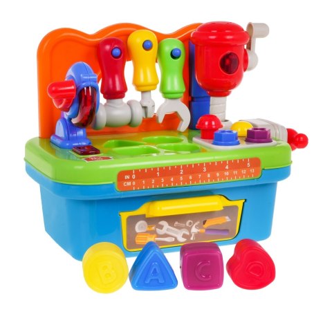 Multifunkcyjny Warsztat dla dzieci 24m+ Sorter + Ruchome Narzędzia + Światła + Dźwięki + Akcesoria Multifunkcyjny Warsztat dla dzieci 24m+ Sorter + Ruchome Narzędzia + Światła + Dźwięki + Akcesoria