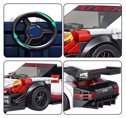 Zestaw Klocków Auto Sportowe 349el. Białe Zestaw Klocków Auto Sportowe 349el. Białe