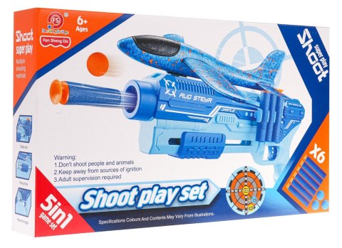 Pistolet z Wyrzutnią Samolotową 5w1 Niebieski Pistolet z Wyrzutnią Samolotową 5w1 Niebieski