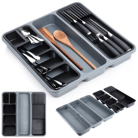 Wkład Organizer na Sztućce Nożę do Szuflady Szary Solidny ORION 40 x 40 cm Wkład Organizer na Sztućce Nożę do Szuflady Szary Solidny ORION 40 x 40 cm