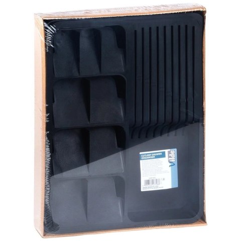 Wkład Organizer na Sztućce do Szuflady Rozsuwany Czarny VILDE 40 x 31 cm Wkład Organizer na Sztućce do Szuflady Rozsuwany Czarny VILDE 40 x 31 cm