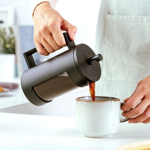Zaparzacz do Kawy Herbaty Ziół Tłokowy Szklany Dzbanek Czarny NAVA 350 ml Zaparzacz do Kawy Herbaty Ziół Tłokowy Szklany Dzbanek Czarny NAVA 350 ml
