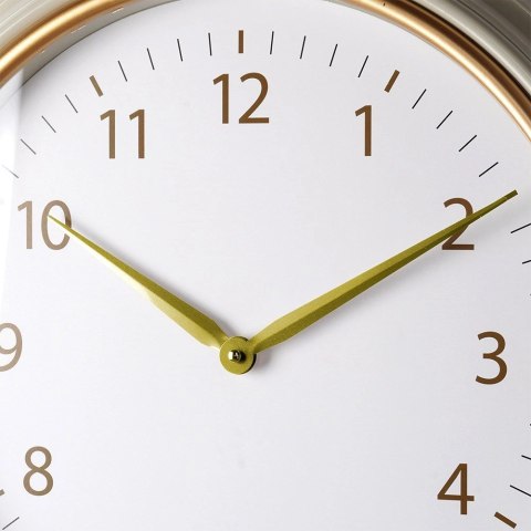Zegar Ścienny Wiszący Okrągły Biały Złoty Dekoracyjny Ozdobny VILDE 50 cm Zegar Ścienny Wiszący Okrągły Biały Złoty Dekoracyjny Ozdobny VILDE 50 cm