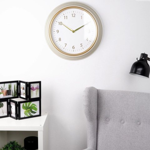 Zegar Ścienny Wiszący Okrągły Biały Złoty Dekoracyjny Ozdobny VILDE 50 cm Zegar Ścienny Wiszący Okrągły Biały Złoty Dekoracyjny Ozdobny VILDE 50 cm
