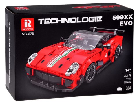 Klocki techniczne Supersportowe auto CZERWONE spojler 413-ele ZA5261