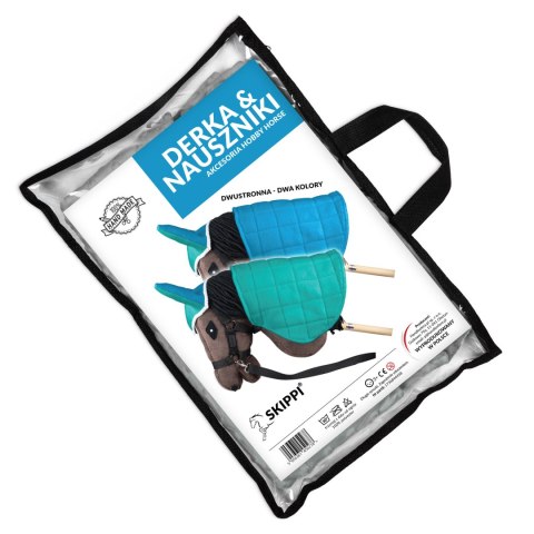 Derka dwustronna i nauszniki Skippi dla Hobby Horse - mięta i niebieski Derka dwustronna i nauszniki Skippi dla Hobby Horse - mięta i niebieski