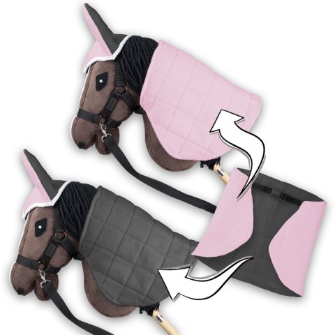 Derka dwustronna i nauszniki Skippi dla Hobby Horse - różowa i szara Derka dwustronna i nauszniki Skippi dla Hobby Horse - różowa i szara