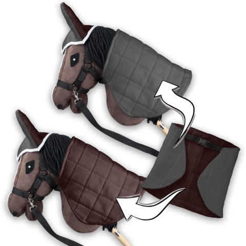 Derka dwustronna i nauszniki Skippi dla Hobby Horse - szary i brąz Derka dwustronna i nauszniki Skippi dla Hobby Horse - szary i brąz