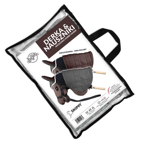 Derka dwustronna i nauszniki Skippi dla Hobby Horse - szary i brąz Derka dwustronna i nauszniki Skippi dla Hobby Horse - szary i brąz