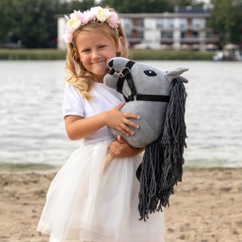 Hobby Horse Skippi - mały koń na kiju - Szary A5 - ręcznie robiony w Polsce Hobby Horse Skippi - mały koń na kiju - Szary A5 - ręcznie robiony w Polsce