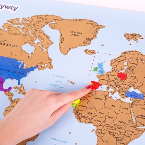 Mapa Odkrywcy Świat PL zdrapka PODRÓŻNIKA prezent Mapa Odkrywcy Świat PL zdrapka PODRÓŻNIKA prezent
