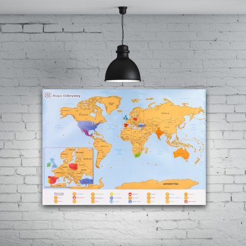 Mapa Odkrywcy Świat PL zdrapka PODRÓŻNIKA prezent Mapa Odkrywcy Świat PL zdrapka PODRÓŻNIKA prezent