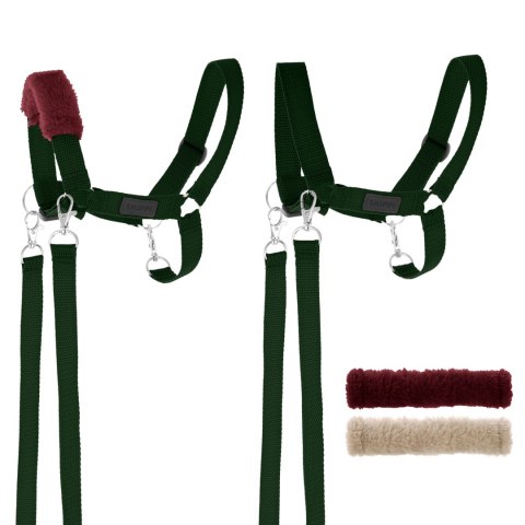 Skippi Kantar dla Hobby Horse - wodze, 2 wymienne futerka - ciemny zielony Skippi Kantar dla Hobby Horse - wodze, 2 wymienne futerka - ciemny zielony