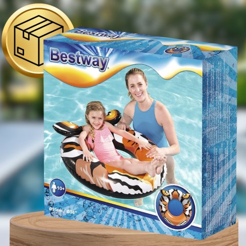 BESTWAY KOŁO DMUCHANE DO PŁYWANIA KÓŁKO PLAŻOWE TYGRYS DUŻE 91 CM BESTWAY KOŁO DMUCHANE DO PŁYWANIA KÓŁKO PLAŻOWE TYGRYS DUŻE 91 CM