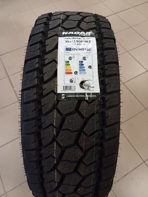 WYPRZEDAŻE. 1 szt. Opona RADAR 35x12.50R18LT RENEGADE AT-5 123S 10PR OWL #E M+S 3PMSF RZD0049 - bicie horyzontal WYPRZEDAŻE. 1 szt. Opona RADAR 35x12.50R18LT RENEGADE AT-5 123S 10PR OWL #E M+S 3PMSF RZD0049 - bicie horyzontal