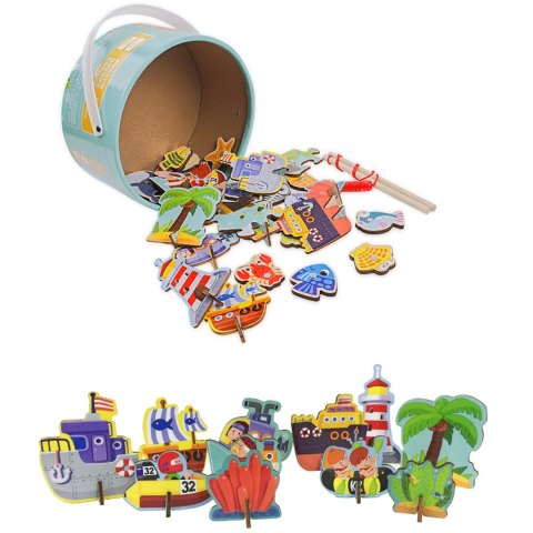 RYBKI DO ŁOWIENIA + PUZZLE W WIADERKU RYBKI DO ŁOWIENIA + PUZZLE W WIADERKU