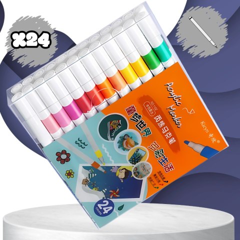 FLAMASTRY PISAKI AKRYLOWE DO RÓŻNYCH POWIERZCHNI 24szt Acrylic Marker FLAMASTRY PISAKI AKRYLOWE DO RÓŻNYCH POWIERZCHNI 24szt Acrylic Marker