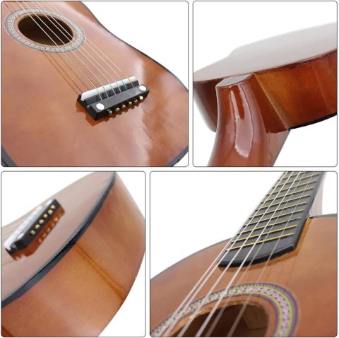 GITARA DREWNIANA AKUSTYCZNA 6 STRUNOWA DLA DZIECI COFFEE 60 CM GITARA DREWNIANA AKUSTYCZNA 6 STRUNOWA DLA DZIECI COFFEE 60 CM