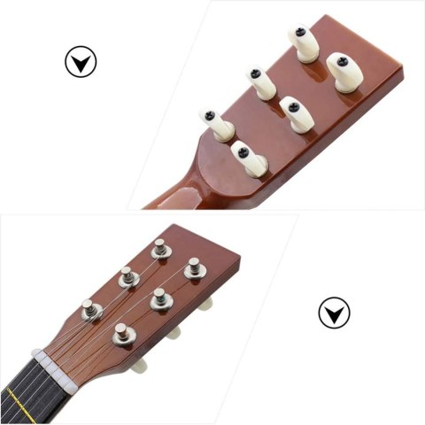 GITARA DREWNIANA AKUSTYCZNA 6 STRUNOWA DLA DZIECI COFFEE 60 CM GITARA DREWNIANA AKUSTYCZNA 6 STRUNOWA DLA DZIECI COFFEE 60 CM