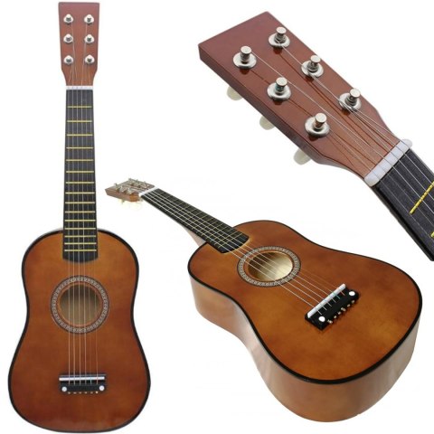 GITARA DREWNIANA AKUSTYCZNA 6 STRUNOWA DLA DZIECI COFFEE 60 CM GITARA DREWNIANA AKUSTYCZNA 6 STRUNOWA DLA DZIECI COFFEE 60 CM