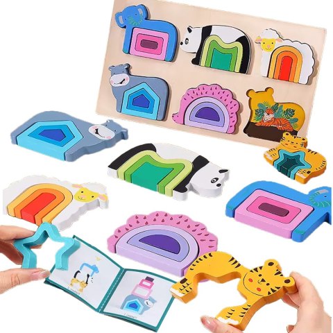 PUZZLE DREWNIANE KSZTAŁTY DOPASOWYWANIE EDUKACYJNE ZWIERZĘTA MONTESSORI PUZZLE DREWNIANE KSZTAŁTY DOPASOWYWANIE EDUKACYJNE ZWIERZĘTA MONTESSORI
