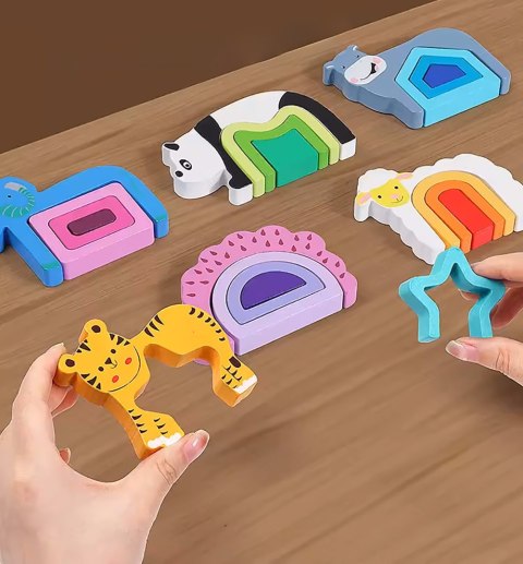 PUZZLE DREWNIANE KSZTAŁTY DOPASOWYWANIE EDUKACYJNE ZWIERZĘTA MONTESSORI PUZZLE DREWNIANE KSZTAŁTY DOPASOWYWANIE EDUKACYJNE ZWIERZĘTA MONTESSORI