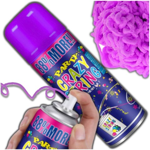 SERPENTYNA KONFETTI W SPRAYU NEON NA URODZINY IMPREZĘ FIOLETOWA 250 ML SERPENTYNA KONFETTI W SPRAYU NEON NA URODZINY IMPREZĘ FIOLETOWA 250 ML